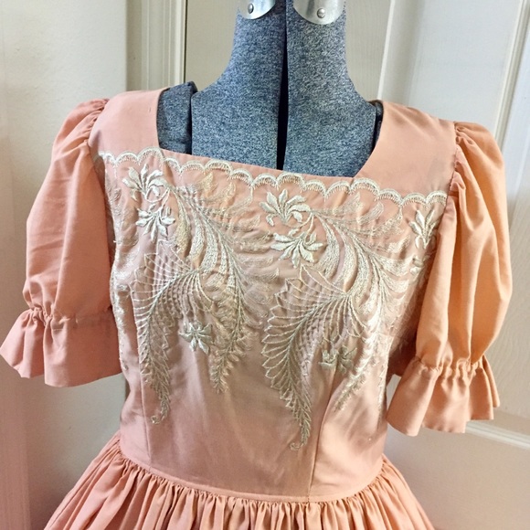 🍑 PRETTY PEACH square dance DRESS! - Picture 2 of 8